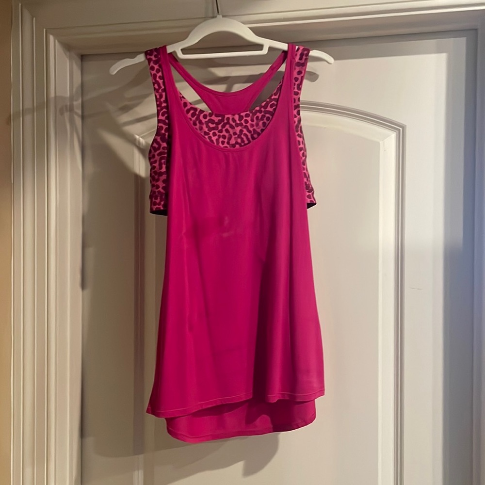 Lululemon Pink Cheetah Print Bra & Tank